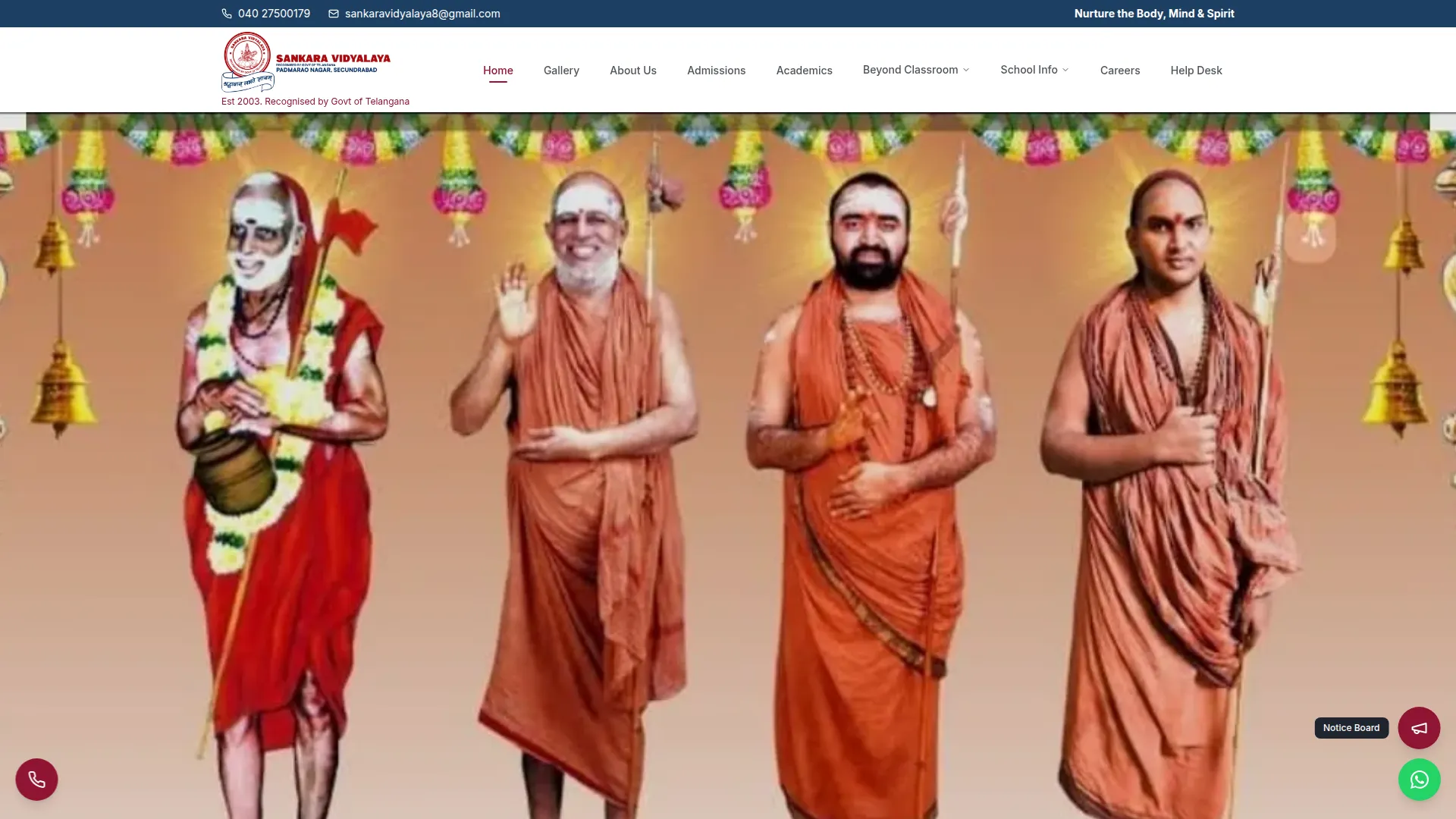 Holistic school website with warm visual design, academic programmes and faculty profiles